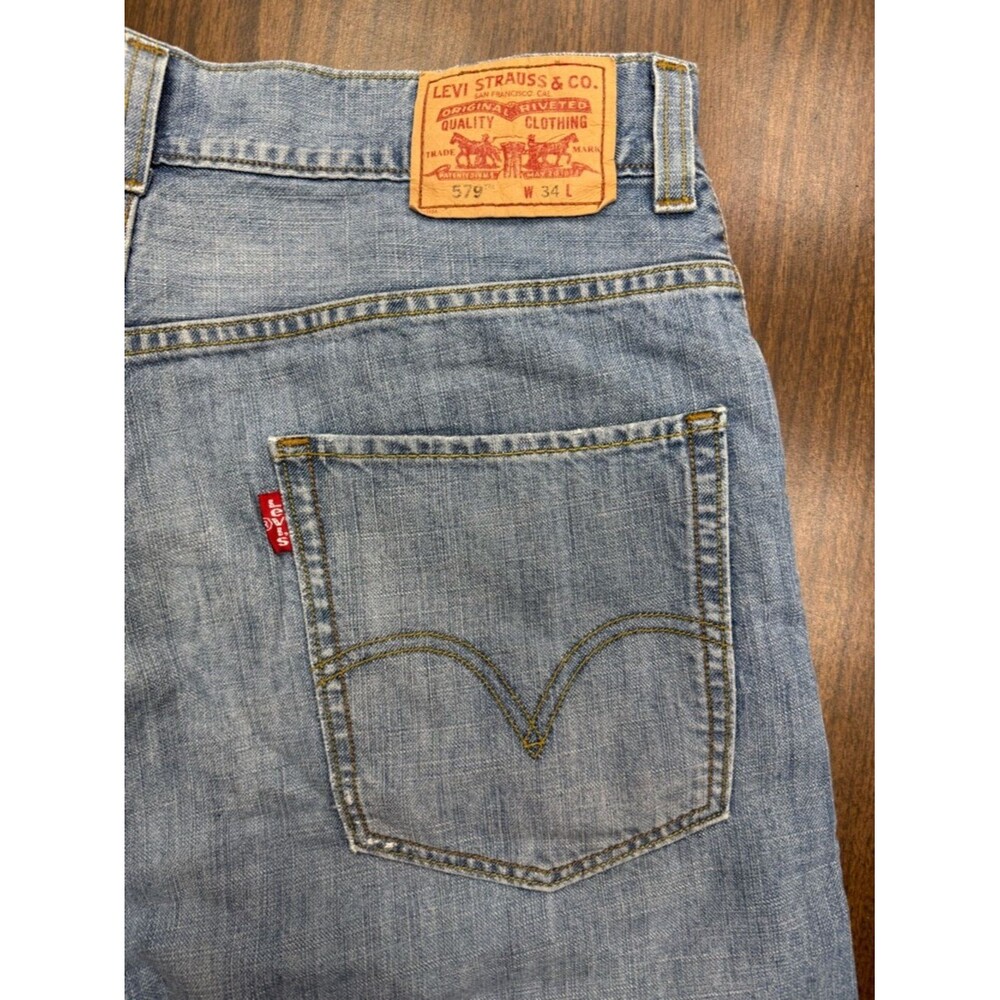Levi's Light Blue Denim Men's Baggy Shorts Size 34 - Picture 10 of 12